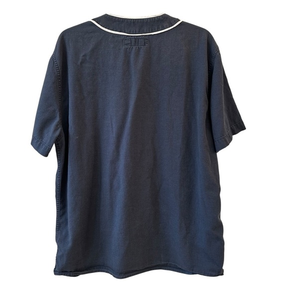 Hollister Relaxed Logo Baseball Shirt Navy Blue Men's Jersey Los Angeles Cali XL - Picture 2 of 8